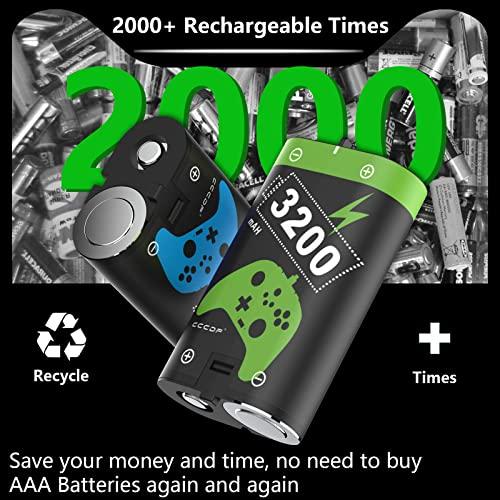 Paquete de 4 paquetes de baterías recargables de 3200 mAH para Xbox One  Controller Xbox Series