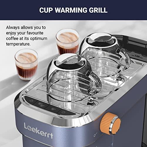 Laekerrt Máquina de café expreso de 20 barras CMEP02 con vaporizador de  leche, cafetera Home Expresso para capuchino y café con leche (plata, acero