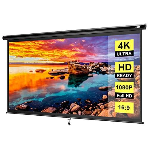 VIVOHOME Pantalla de Proyector Manual Desplegable de 80 Pulgadas ...