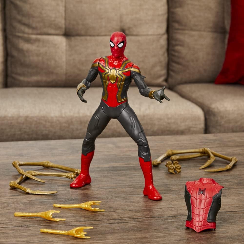 Spider-Man Marvel Deluxe Figura de acción de traje integrado Thwip Blast de  13 pulgadas, actualizaciones de traje y accesorio Web Blaster : Precio  Guatemala