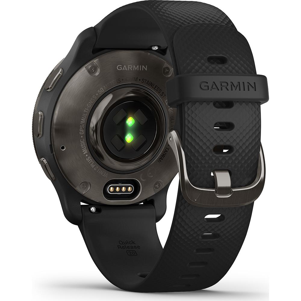 Venu 2 Plus, Slate Stainless Steel Bezel With Black Case And Silicone