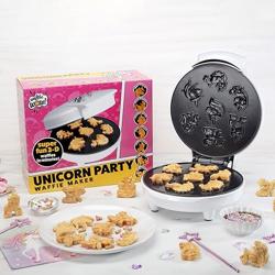 Unicorn Mini Waffle Maker- Creates 7 Different 3D Animal Shaped Waffles in Minutes- A Fun Cool Magical Breakfast for Kids, Girls  Adults- Electric Non-Stick Waffler Iron, Pancake Baker w Recipe Guide