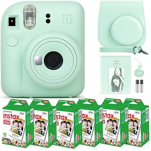 Fujifilm Instax Mini 12 Instant Camera with Case, Decoration Stickers,  Frames, Photo Album and More Accessory kit (Mint Green)