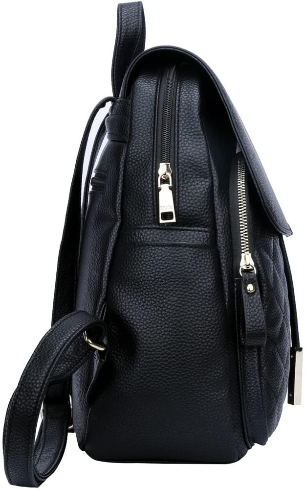 KKXIU Mochila pequeña para mujer, bolso acolchado de cuero sintético, mini  mochila de moda para mujer, Negro -, Mochila