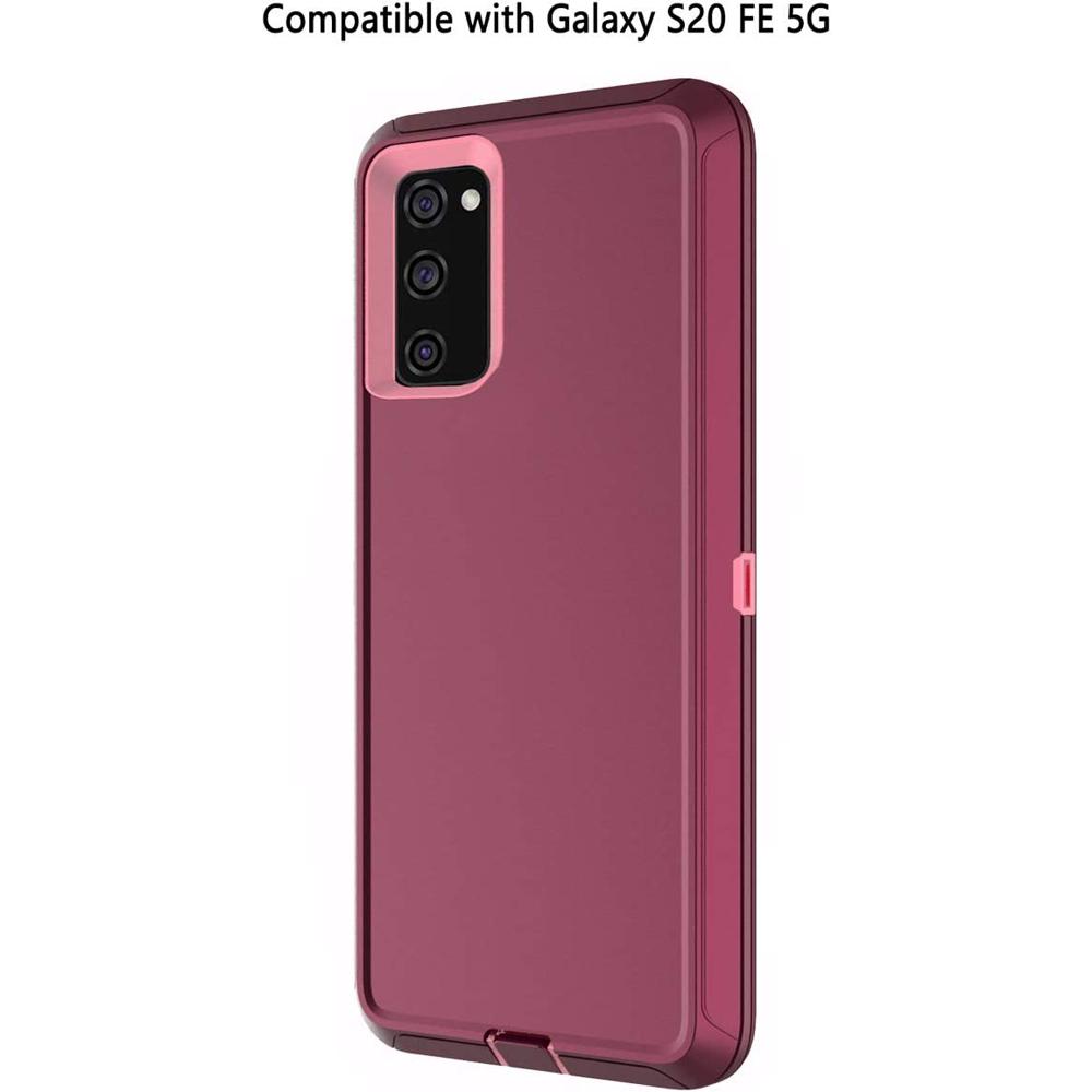 Annymall Galaxy S20 FE Funda, con protector de pantalla S20 FE 5G Funda  para teléfono resistente híbrida de triple capa a prueba de golpes/polvo  para Samsung Galaxy S20 FE 5G 6.5 pulgadas (