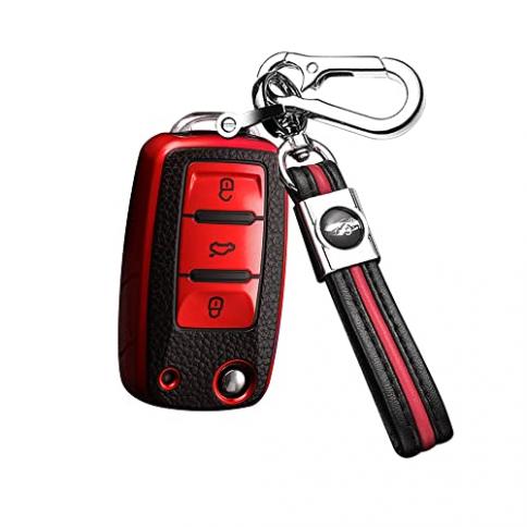 SANRILY for Volkswagen Key Fob Cover Keyless Keychain Holder Full Protector  Leather Texture Key Fob Shell Case for VW Jetta Passat Tiguan Golf-Red :  Precio Guatemala