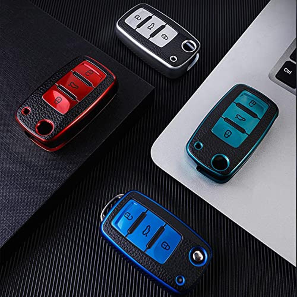 SANRILY for Volkswagen Key Fob Cover Keyless Keychain Holder Full Protector  Leather Texture Key Fob Shell Case for VW Jetta Passat Tiguan Golf-Red :  Precio Guatemala