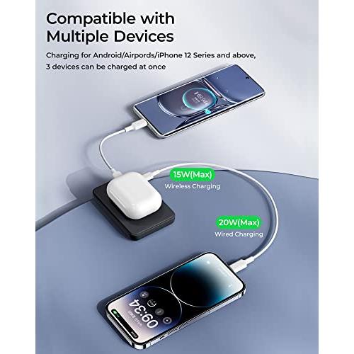 BENKS Magnetic Power Bank, Upgraded 10000mAh Wireless Portable Charger, for MagSafe  Battery Pack with Two-Way 20W USB-C Ports, for iPhone 15/14/13/12 Series,  Blue - Yahoo Shopping
