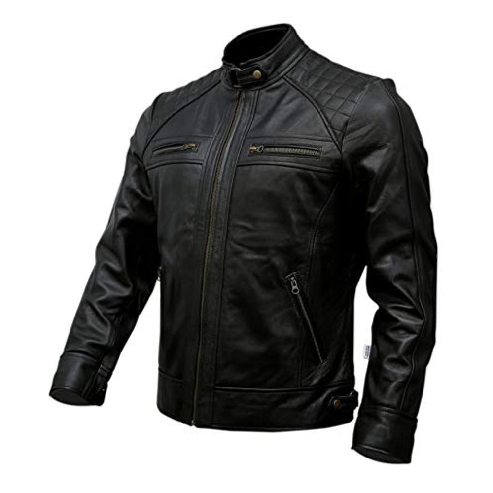 Mens Genuine Leather Biker Jacket Black | Vintage Brown Distressed ...