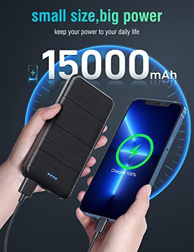 UYAYOHU PortableChargerPowerBank 15000mAh 2 Pack Power Bank Dual
