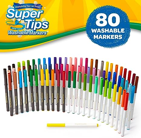 Marcadores Crayola Super Tips, marcadores lavables, 20 unidades