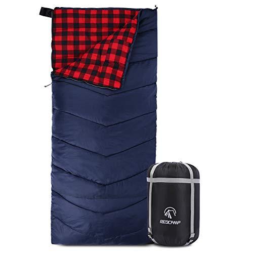 REDCAMP Cotton Flannel Sleeping Bag for Adults, XL 32/41/50F