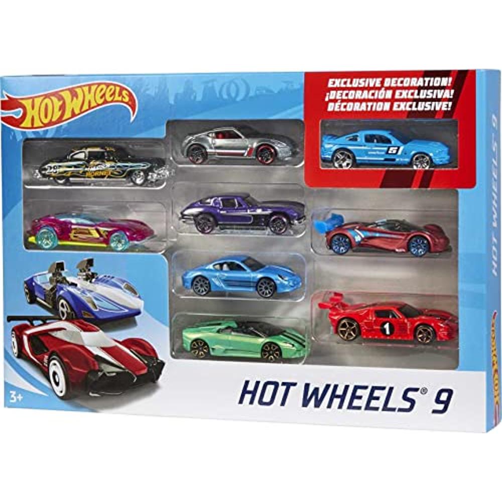 Hot Wheels Juego de 15 autos o camiones de juguete, 3 paquetes temáticos de  5 vehículos fundidos a escala 1:64 (los estilos pueden variar)