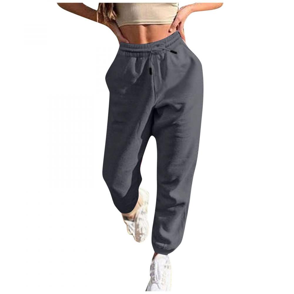 Womens High Waisted Sweatpants with Pockets 2023 Fall Y2k Jogger Pants  Baggy Lounge Trousers Cinch Bottom Sweatpants