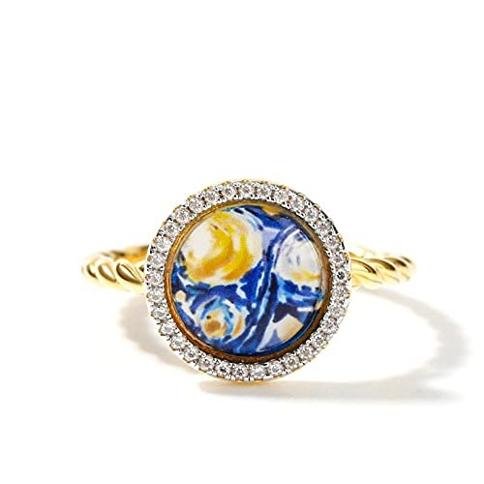 Anillo de compromiso Jeulia Promise The Starry Night con circonita