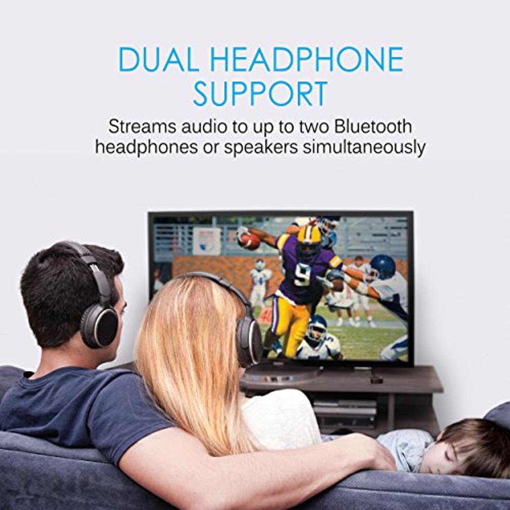  MEE audio Conecta el transmisor de audio Bluetooth para hasta 2  auriculares/altavoces inalámbricos Bluetooth, adaptador Bluetooth con baja  latencia AptX para TV/PC/avión/gimnasio con conector de 0.138 : Todo lo  demás