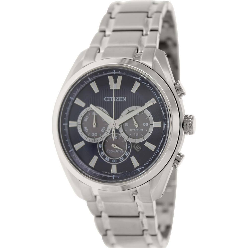 Citizen Reloj clásico Eco-Drive para hombre en Super Titanium™ con  tecnología de cronometraje atómico, esfera azul, fecha de 3 manecillas y  cristal de