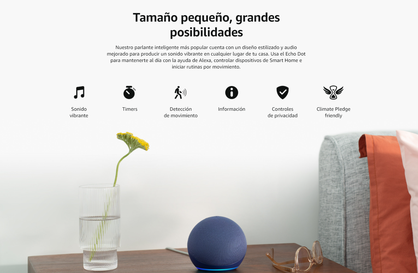 Echo Dot de 5ta Generación con Alexa: Controla tu Hogar Inteligente  con Alexa, Accede a Contenido de Entretenimiento y Mucho Más en Costa Rica  - Tiendas Arcadia