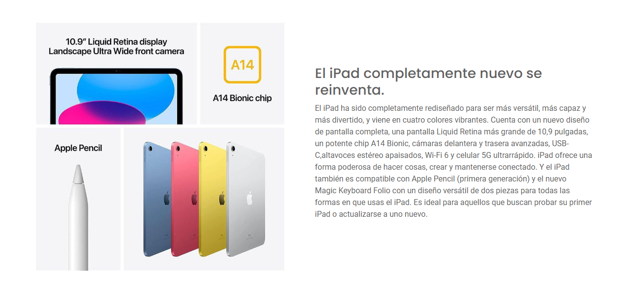 Apple iPad 10.9 Wifi - 64 GB Azul (10ma Generación) | Co
