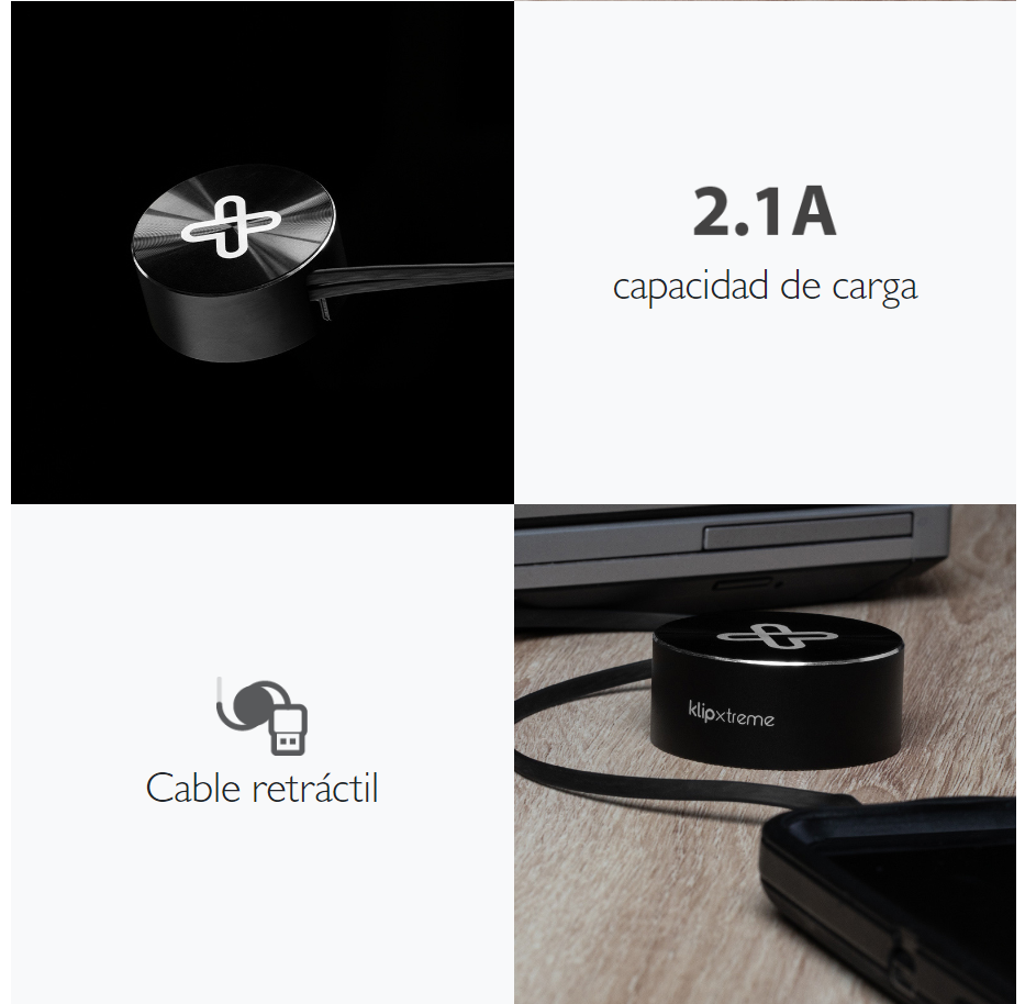 CABLE RETRÁCTIL USB TIPO-C KLIPXTREME, ROSE GOLD, USB A-USB C,CARGA RAPIDA  - 001 — Corripio