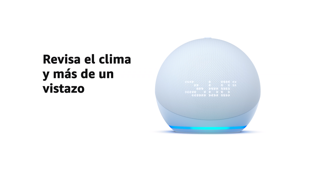 Parlante Inteligente Echo Dot 5th Generación  con Reloj color Blanco  Glaciar : Precio Costa Rica