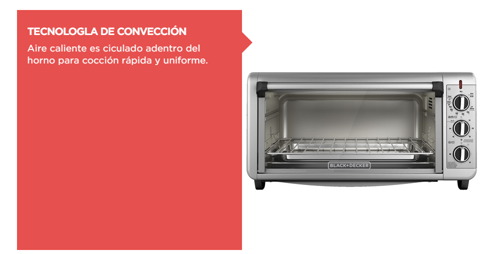 BLACK+DECKER TO3260XSBD HORNO TOSTADOR CAPACIDAD DE 12 O 8 REBANADAS