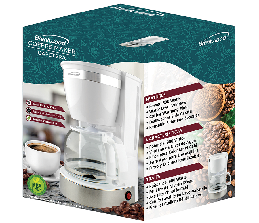 Brentwood Appliances BTWTS215W Cafetera de 10 tazas (blanca), talla única