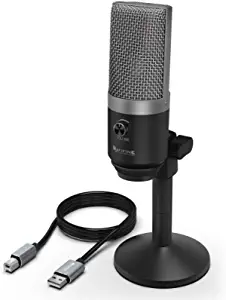 Fifine, Micrófono inalámbrico para PC y Mac, micrófono condensador